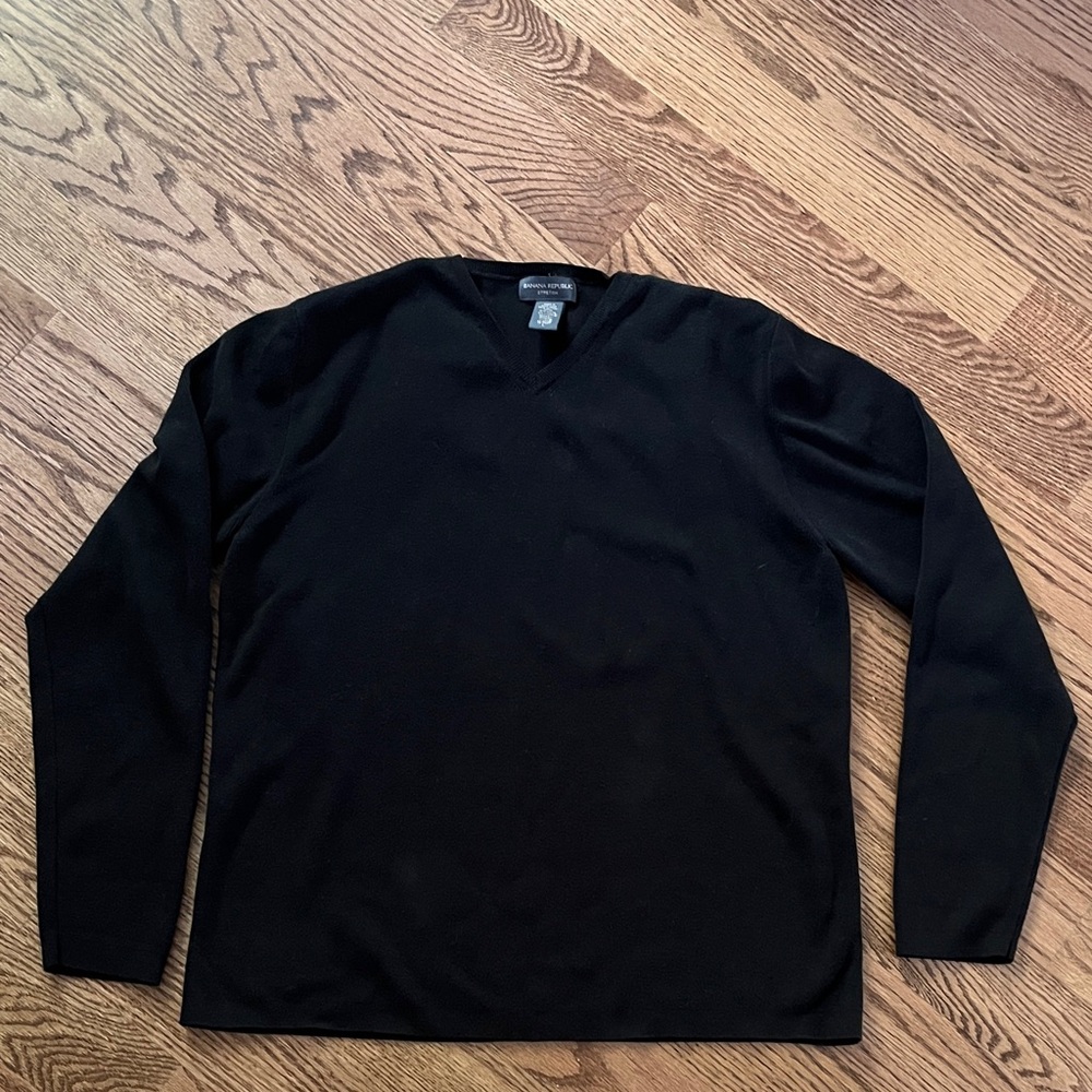 Banana Republic Stretch Black Knit Top Men’s Large